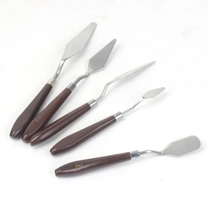 5-Piece Palette Knife Set – Acrylic, Oil & Gouache Paint Spatulas Palette Knife Set Axl