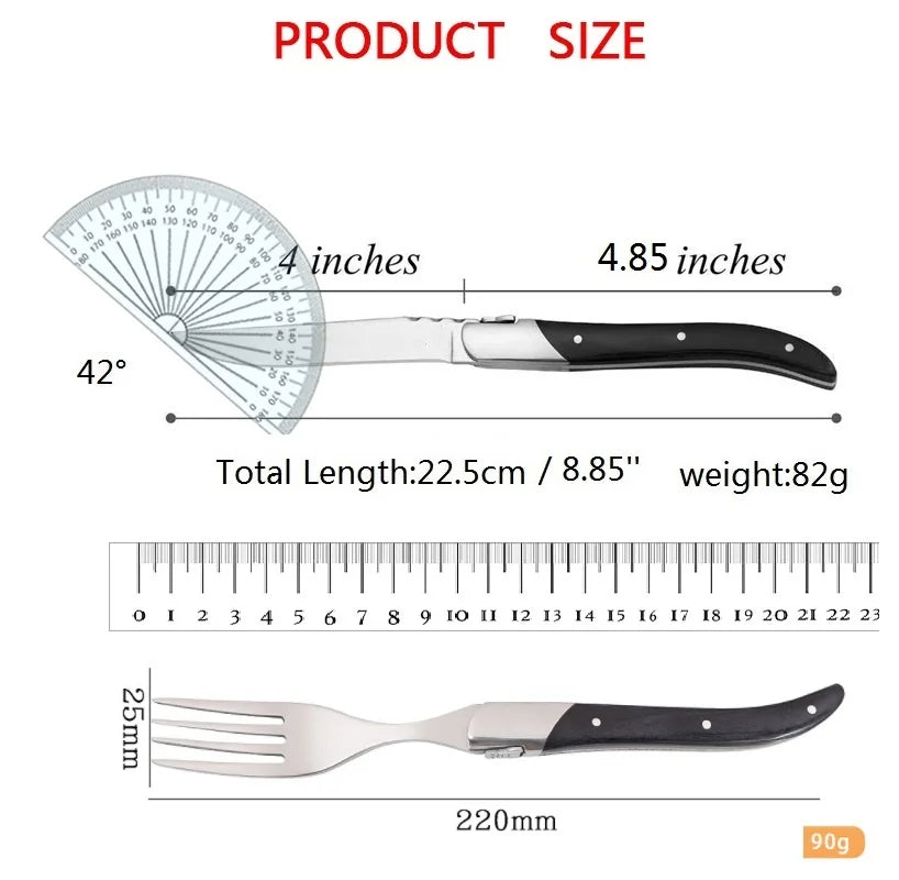 Laguiole Steak Knives Set – Black Wood Handle Stainless Steel Steak Knife Set Axl