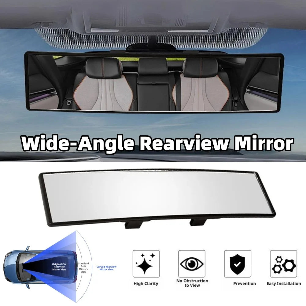 Clip-On Panoramic Rearview Mirror – Wide Angle Anti-Glare HD Panoramic Car Mirror Axl A