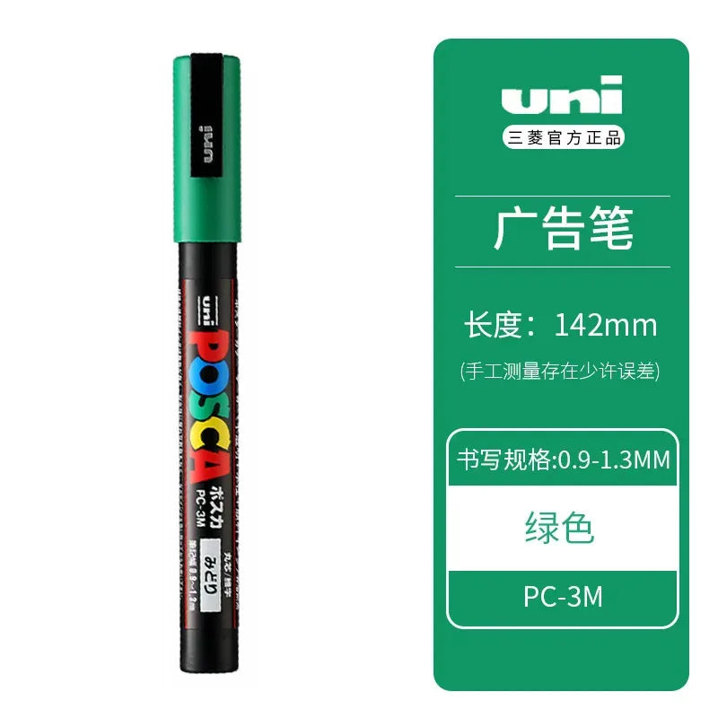 Uni POSCA Acrylic Paint Markers PC-1M 3M 5M – Multi-Colour Acrylic Paint Markers Axl PC-3M Green