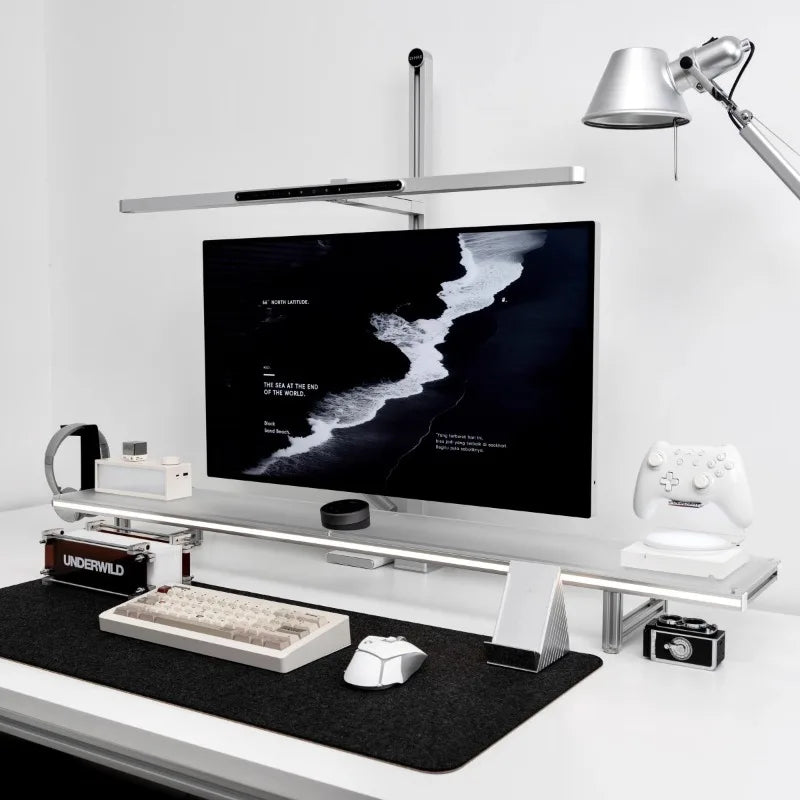 Acrylic & Aluminum Modular Monitor Riser Stand | Desk Organizer Monitor Riser Stand Axl