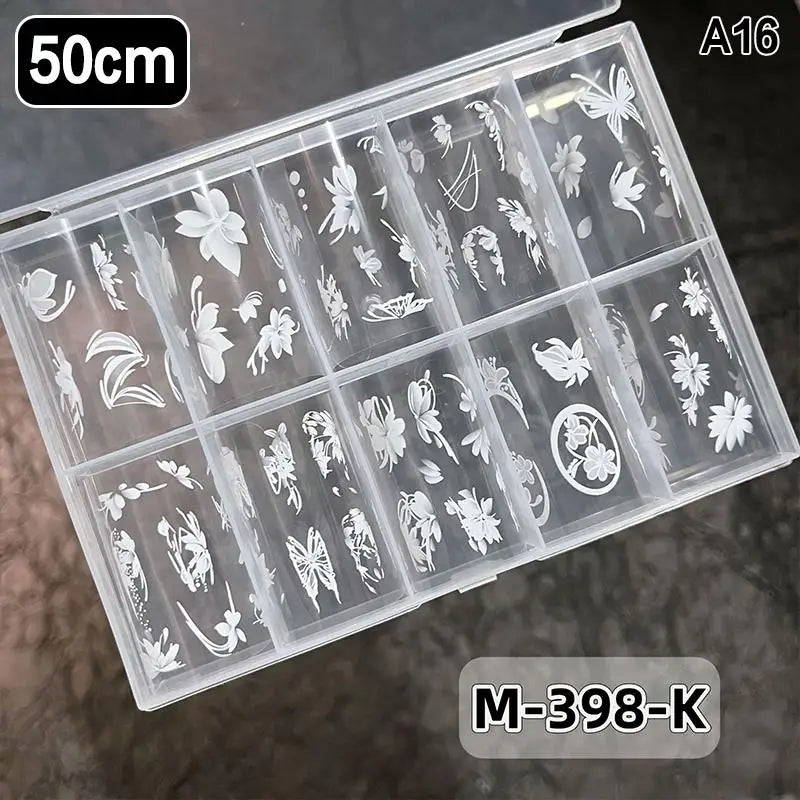 Lace Flower Nail Transfer Foils & Stickers – DIY Nail Art Nail Art Stickers Axl A16