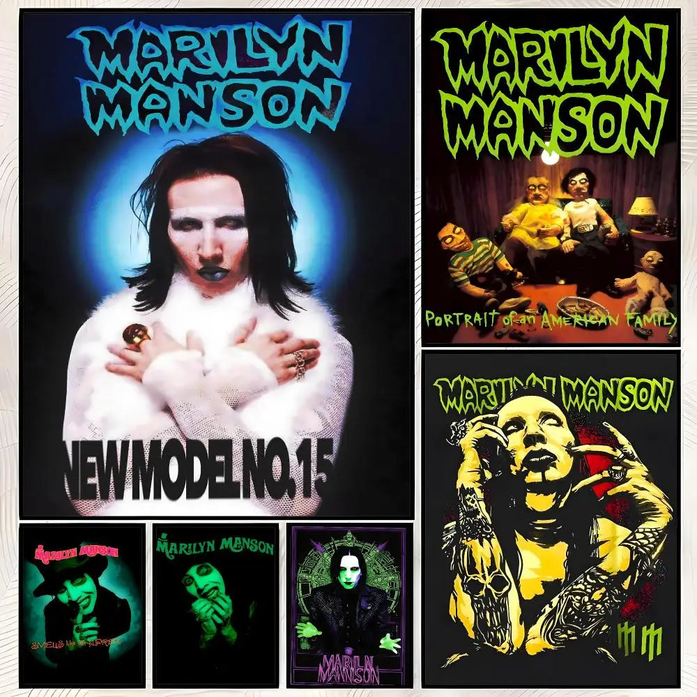 Marilyn Manson Wall Poster – Self-Stick HD Waterproof Art Music Wall Poster Axl
