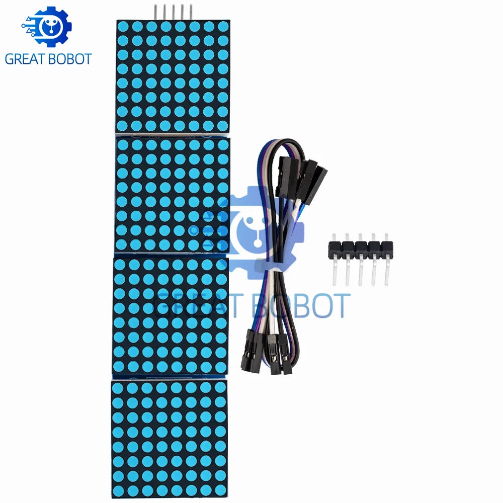 MAX7219 4-in-1 Dot Matrix Module for Arduino – 5P Cable LED Display Module Axl