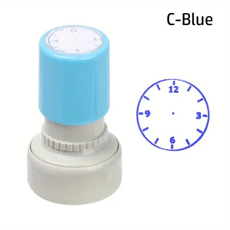 Clock Stamp Teaching Tool for Kids – Learn to Tell Time Seal Teaching Stamp Seal Axl C-Blue