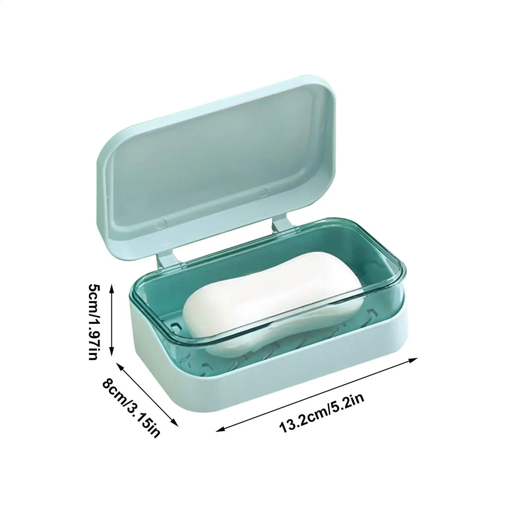 Portable Double Layer Travel Soap Box with Lid & Drainage Travel Soap Case Axl