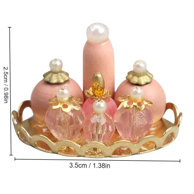 1:12 Scale Pink Perfume Tray – Miniature Dollhouse Accessory Dollhouse Accessory Axl