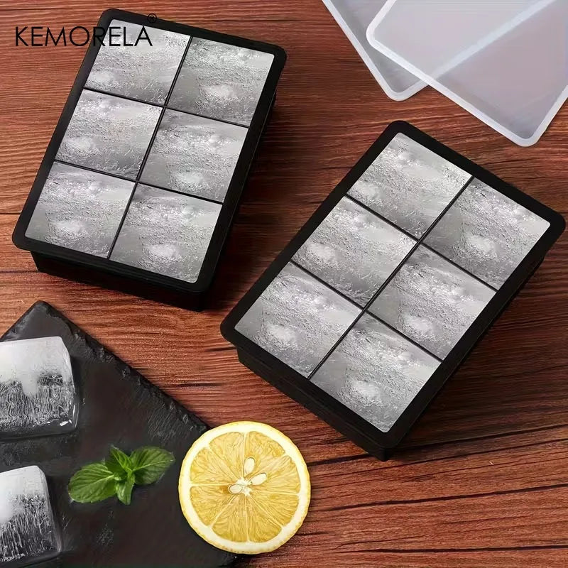 Giant Silicone Ice Cube Tray with Lid – 4/6 Grid Jumbo Mold Silicone Ice Tray Axl