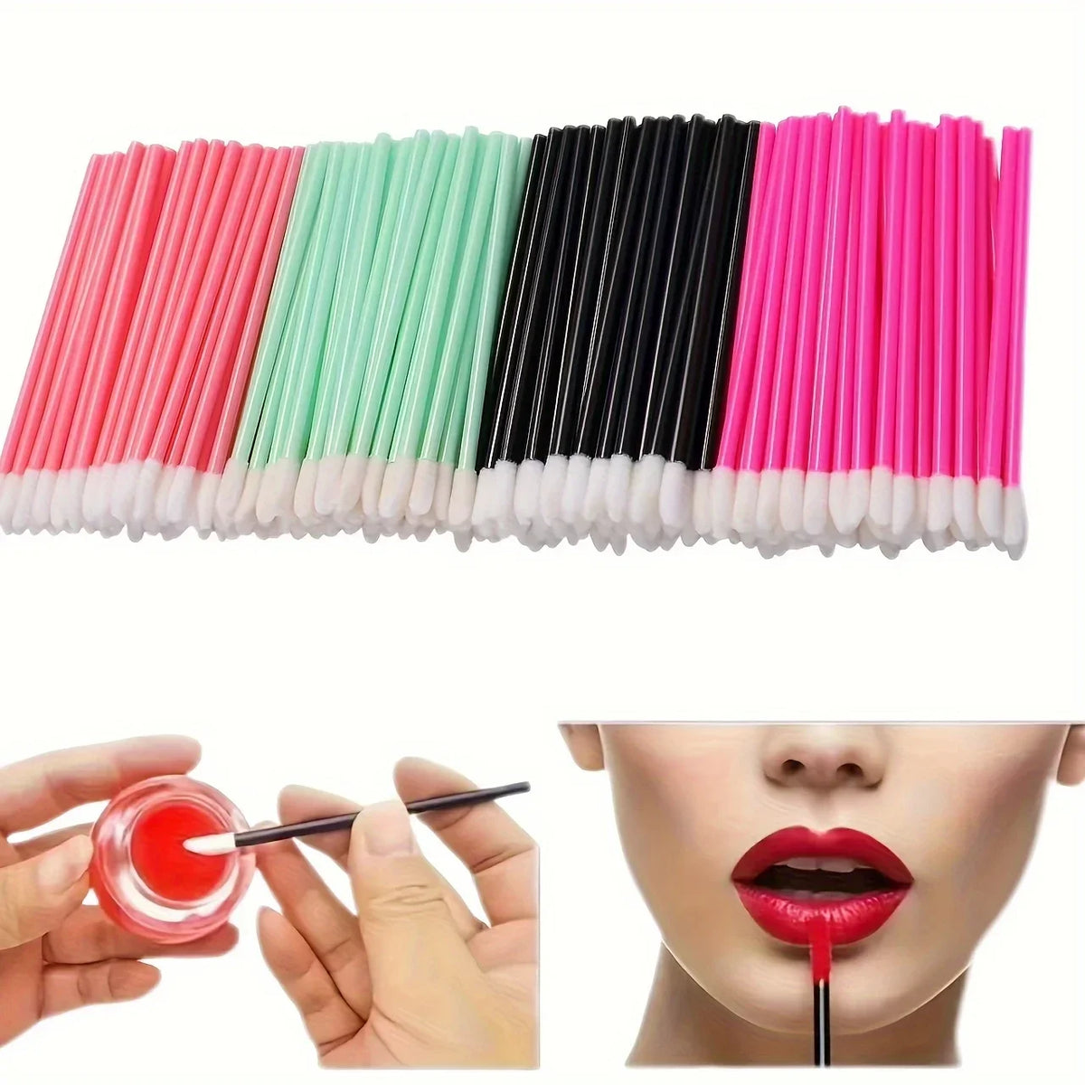 200 Pcs Lip Brush Sticks – Eyelash, Eyebrow & Mask Applicator Makeup Applicator Set Axl Default Title