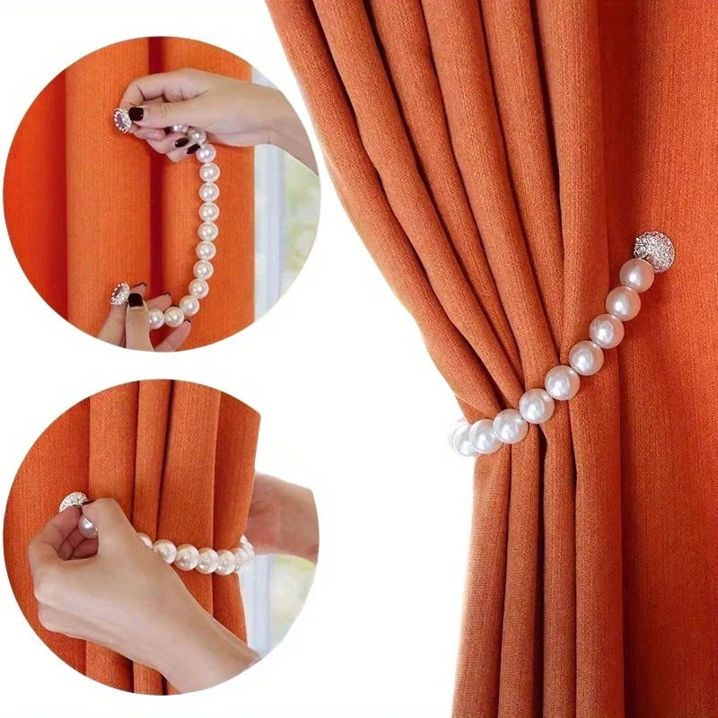 Pearl Magnetic Curtain Holdback Strap – No-Drill Luxury Tie Curtain Holdback Strap Axl