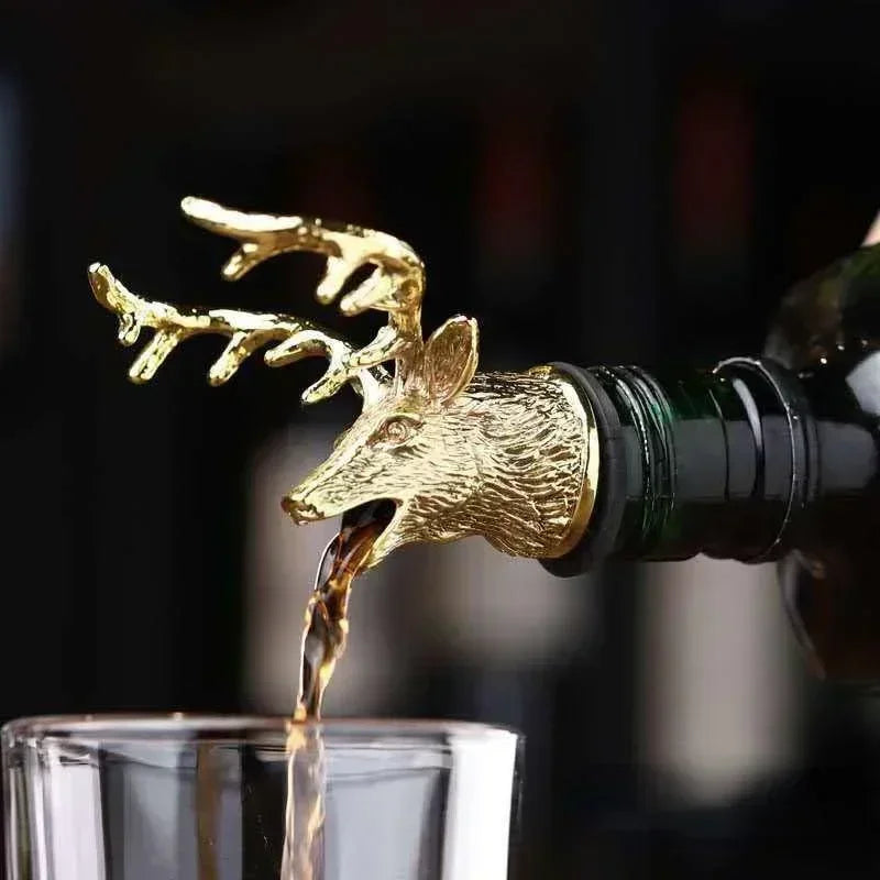 Deer Head Wine Bottle Pourer – Zinc Alloy Spout Stopper Wine Bottle Pourer Axl