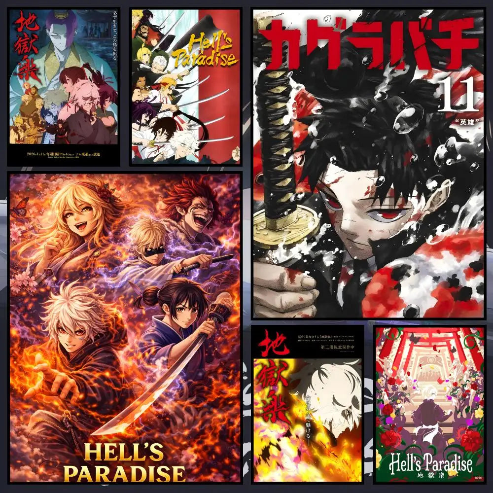 Hell's Paradise Anime PVC Wall Poster – Peel & Stick HD Art Anime Wall Poster Axl