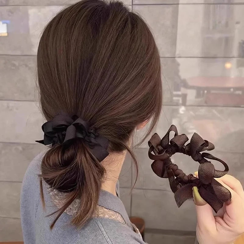 Korean Bow Elastic Hair Scrunchie – Sweet Hair Tie for Women Hair Scrunchie Axl