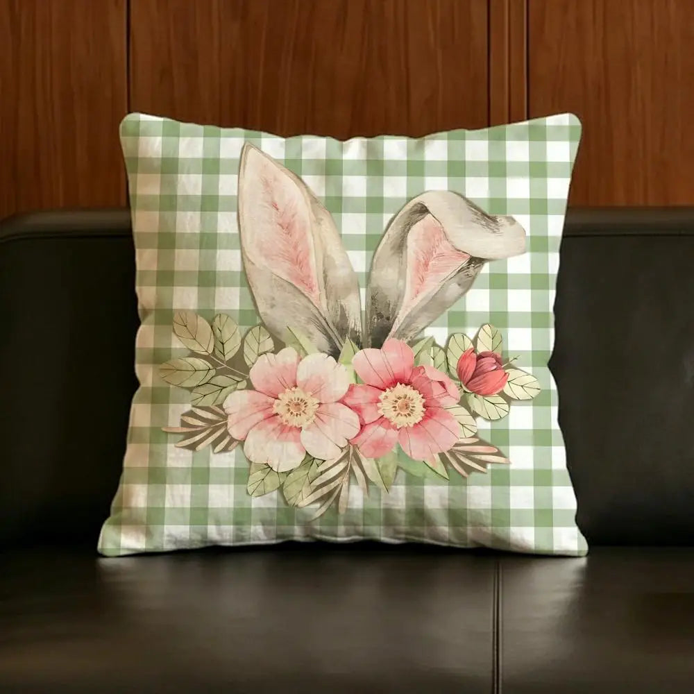 Easter Bunny Linen Cushion Cover | Natural Pillow Cover Set Linen Cushion Cover Axl White3 40X40cm
