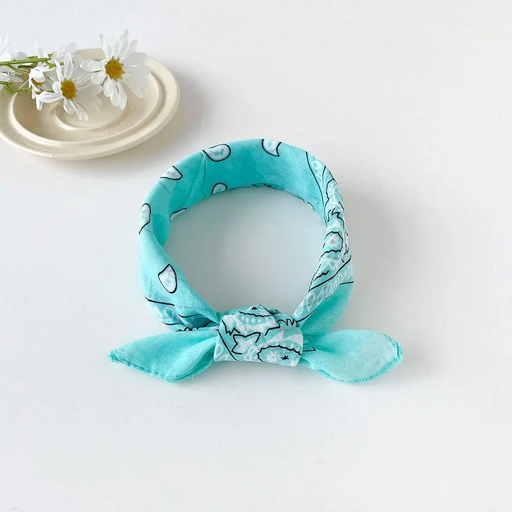 Women's Cashew Print Square Scarf – Cotton Hair Headband 50×50 Printed Square Scarf Axl style 18