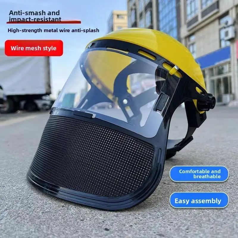 Garden Safety Helmet Full Face Mesh Shield | Forestry Safety Helmet Axl
