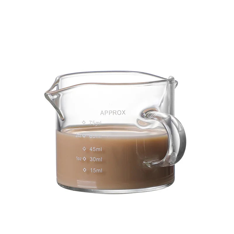 Glass Measuring Cup with Handle – 75ml & 150ml Espresso Cup Glass Measuring Cup Axl 75ml