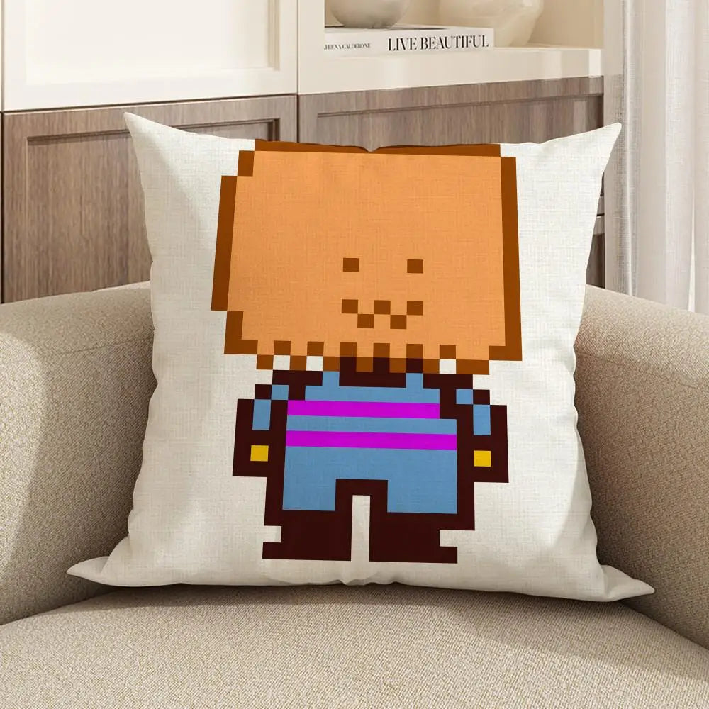 Printed Natural Linen Cushion Covers – Sofa, Bed & Chair Linen Cushion Cover Axl White1 50X50cm