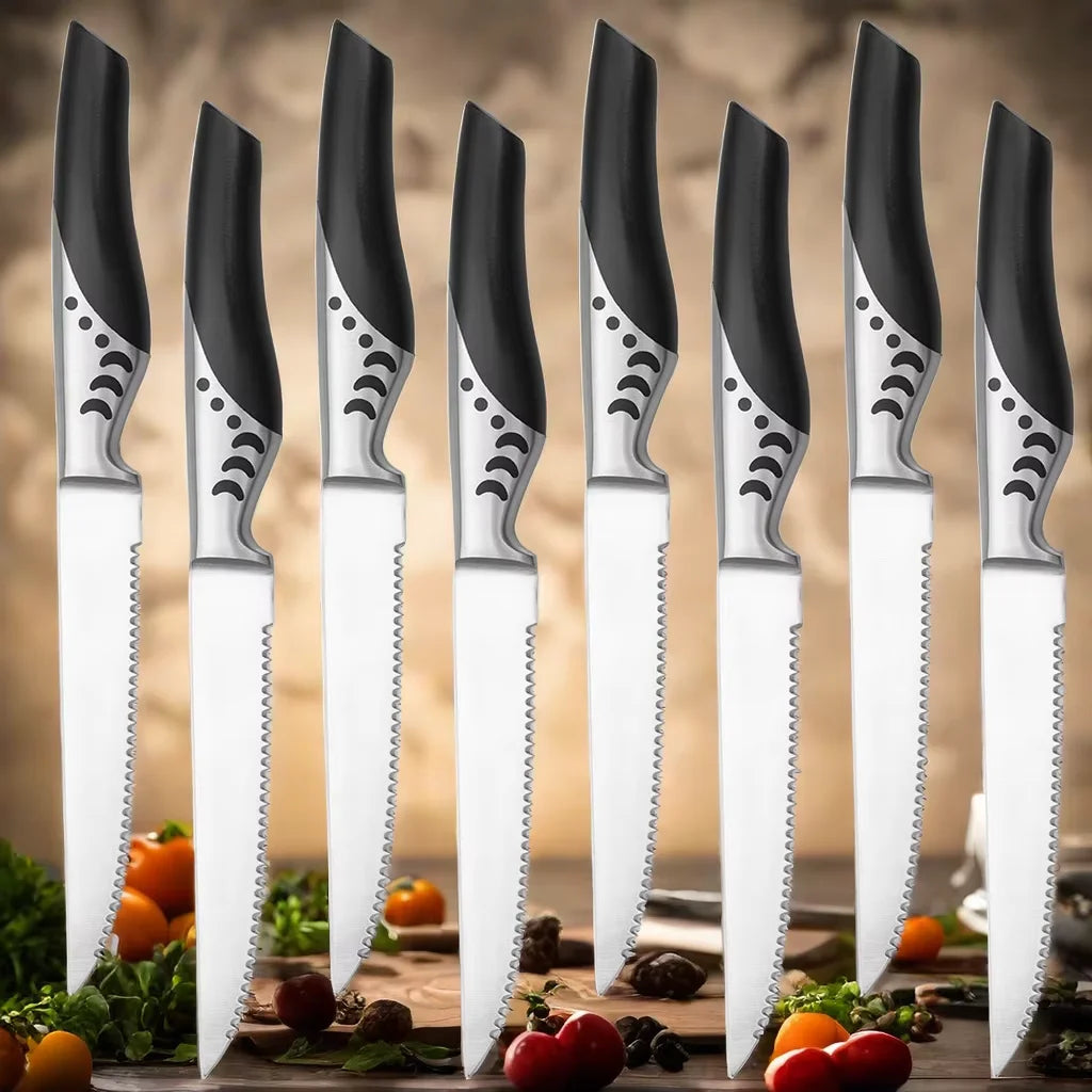 Steak Knife Set | 1.4116 German Steel Serrated Dinner Knives Steak Knife Set Axl