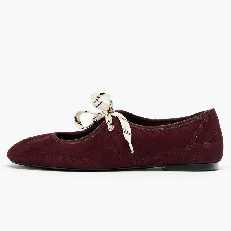 Women's Mary Jane Ballet Flats – Lace-Up Round Toe Loafers Mary Jane Flats Axl