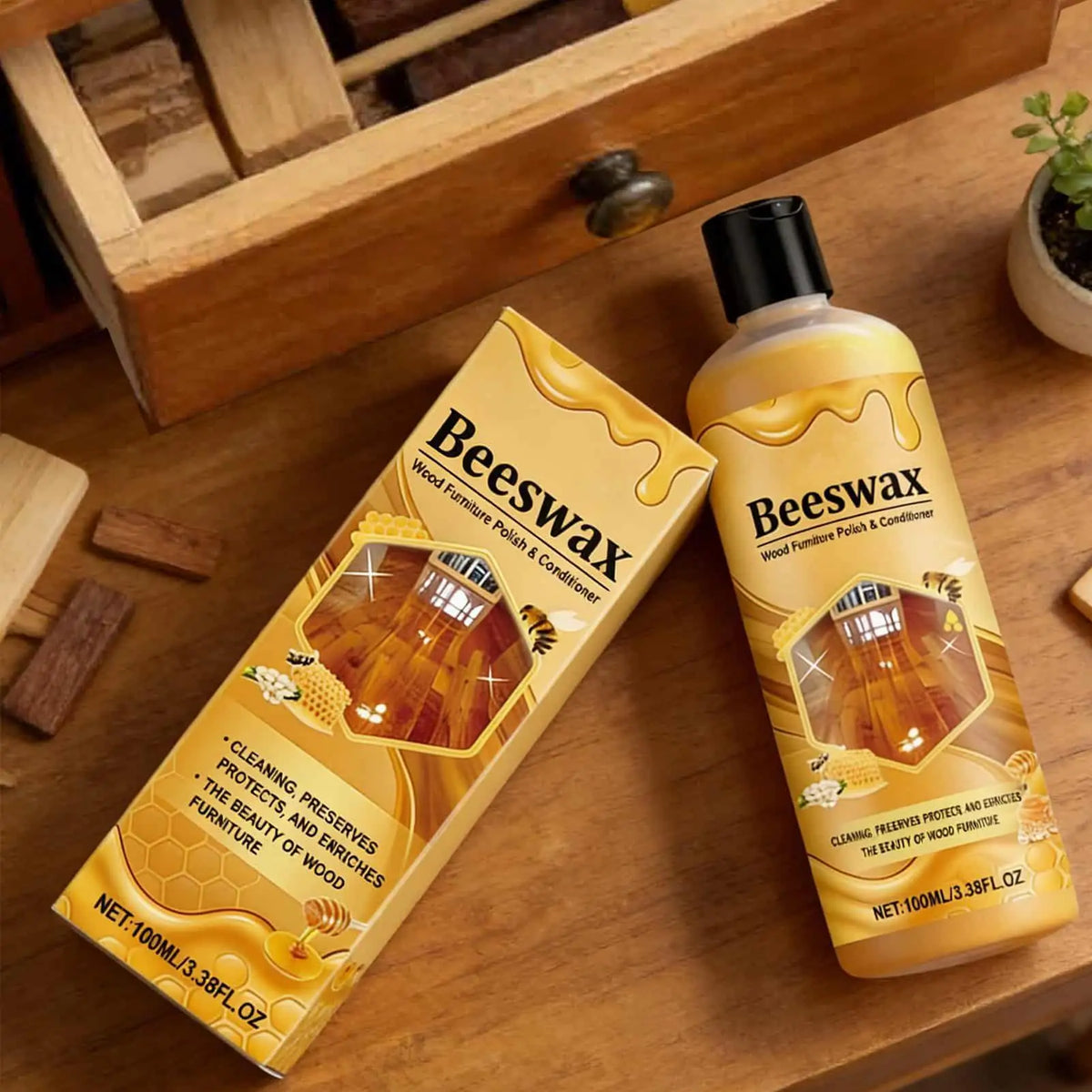 Wood Finishing Paste Wax 100ml – Beeswax Shine & Protection Furniture Paste Wax Axl