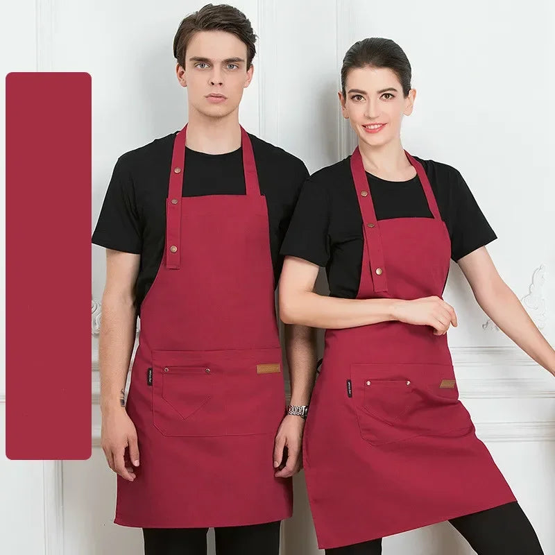 Canvas Bib Apron for Cooking, BBQ & Hairdressing – Unisex Bib Apron Axl