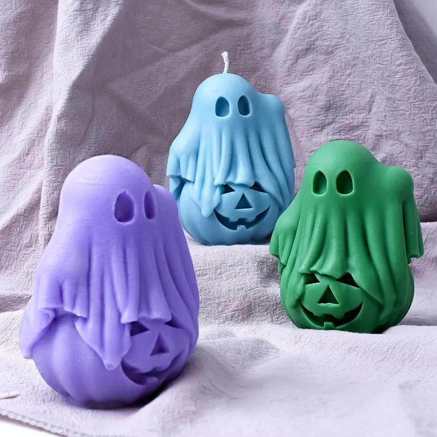 Halloween Pumpkin Ghost 3D Silicone Mold – DIY Candle & Craft Silicone Craft Mold Axl