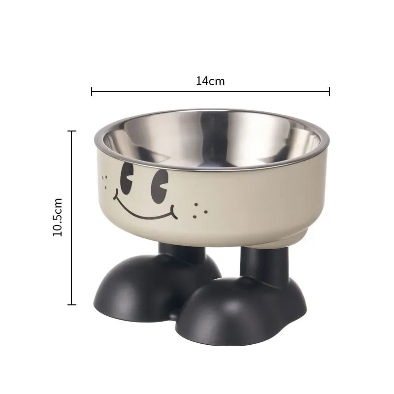 Elevated Stainless Steel Pet Bowl – Anti-Tip Cat & Dog Feeder Elevated Pet Bowl Axl Beige 1pc