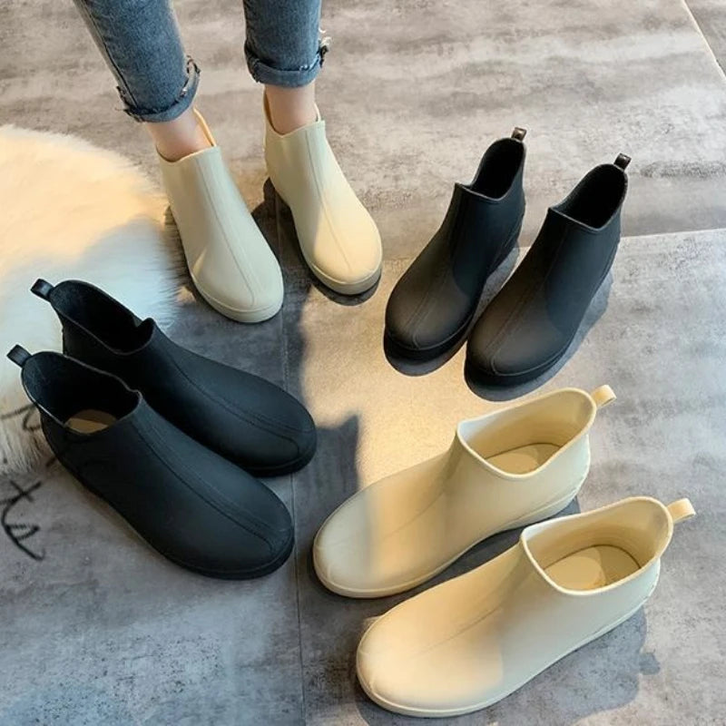 Women's Waterproof Platform Rain Boots – Anti-Slip Ankle Boot Platform Rain Boots Axl