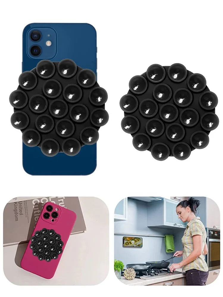 Silicone Suction Cup Phone Holder – Double-Sided Wall Mount Phone Suction Mount Axl