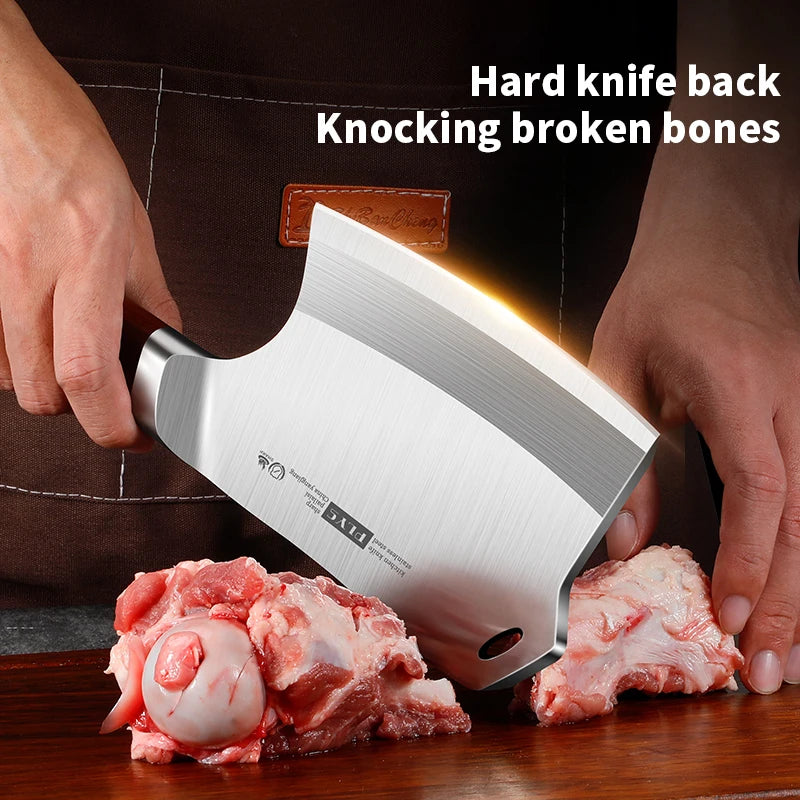 PLYS Heavy-Duty Bone Chopper Knife – Stainless Steel Butcher Axe Butcher Cleaver Knife Axl
