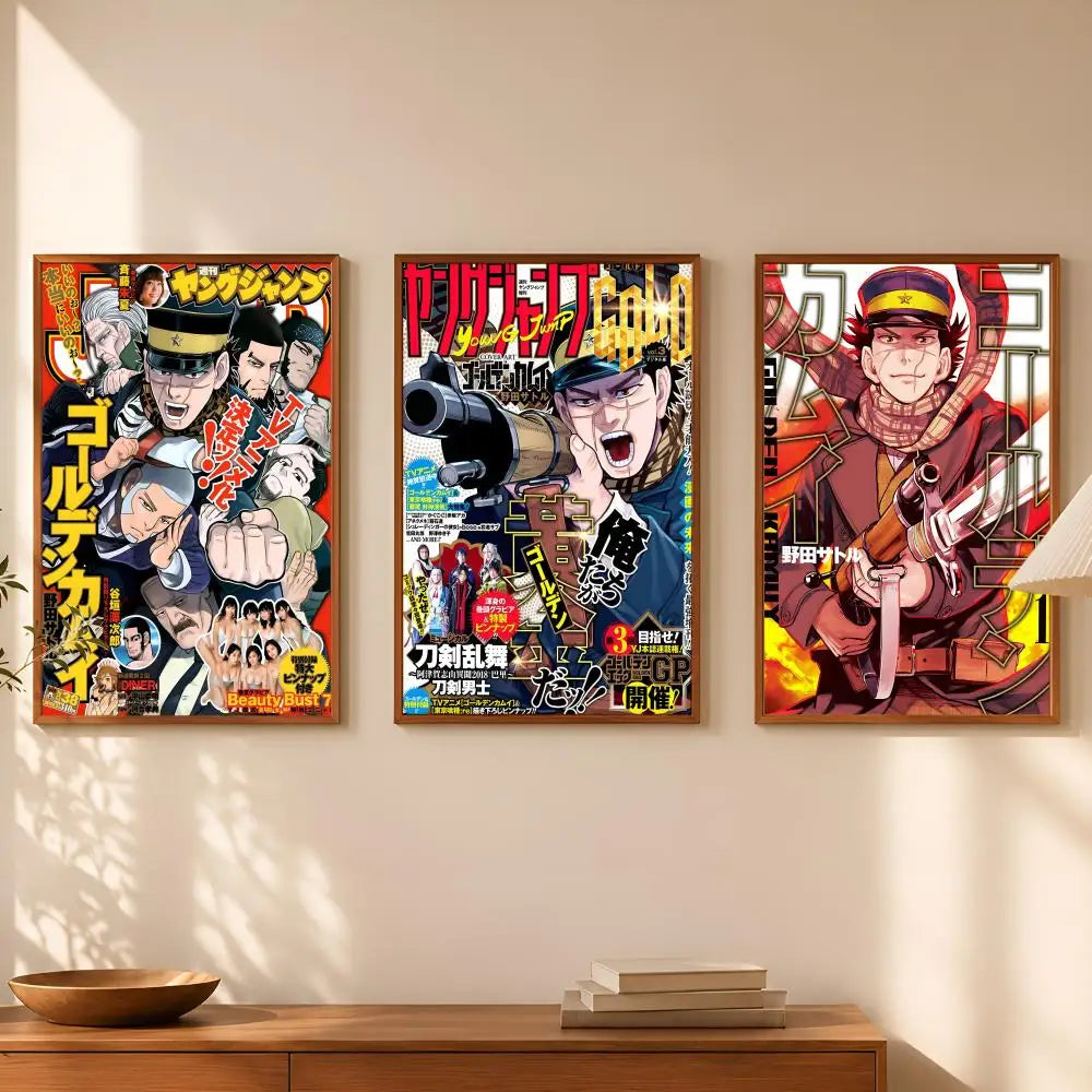 Golden Kamuy Manga Poster – Self-Stick Waterproof Wall Art Manga Wall Poster Axl