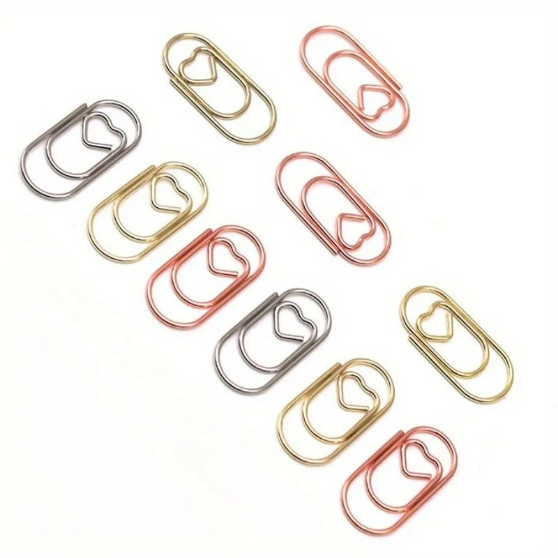 100 Pcs Mini Heart Shaped Paper Clips – Cute Decorative Clips Decorative Paper Clips Axl