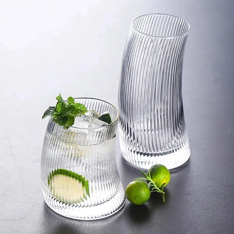 KEMORELA Sail-Shaped Glass Cup 300ml/450ml – Transparent Mug Glass Drinkware Axl