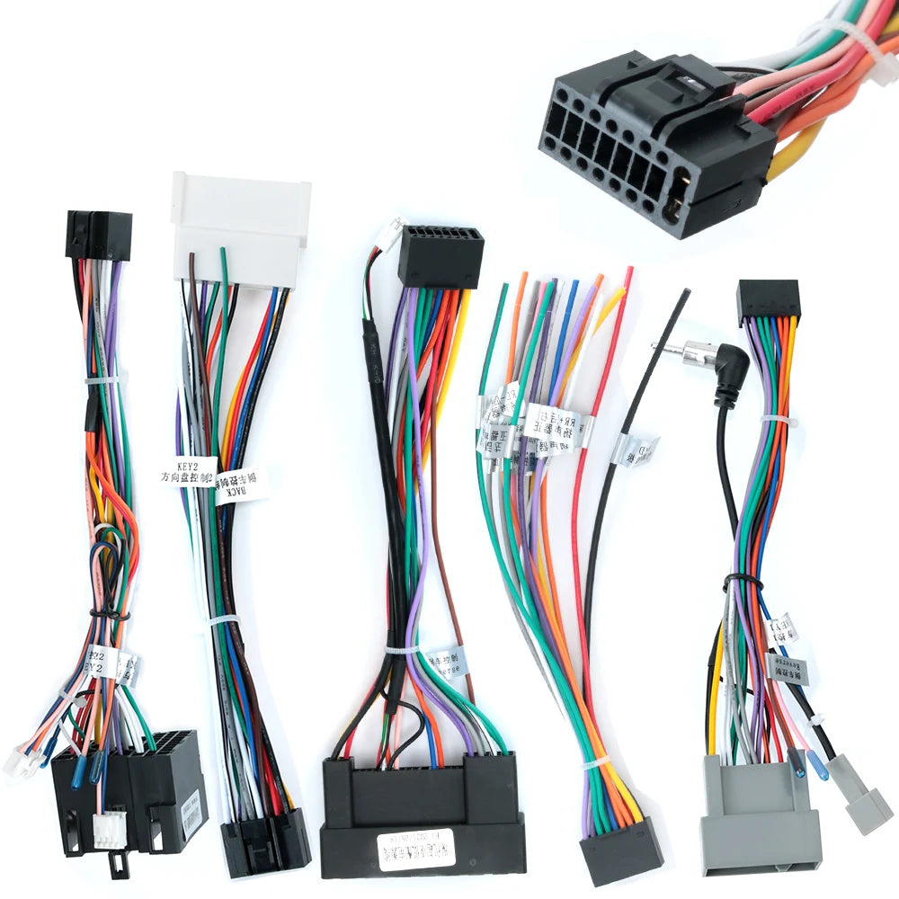 2 Din Car Android Radio Wiring Harness GPS & RCA Connector Car Radio Harness Axl