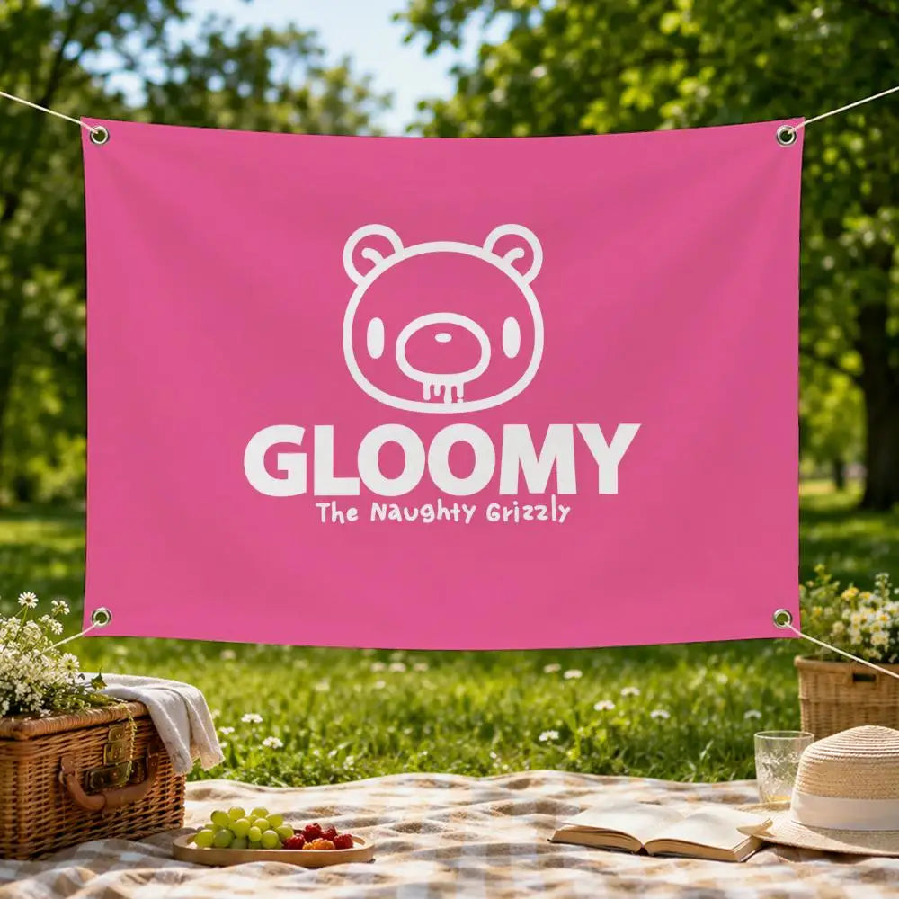 Gloomy Bear Wall Hanging Flag Banner – Indoor & Outdoor Decor Wall Flag Banner Axl