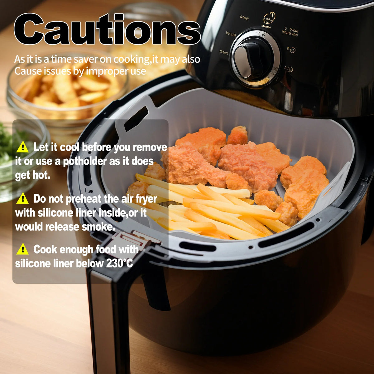 Reusable Silicone Air Fryer Liner Square Baking Tray Mat Silicone Baking Mat Axl