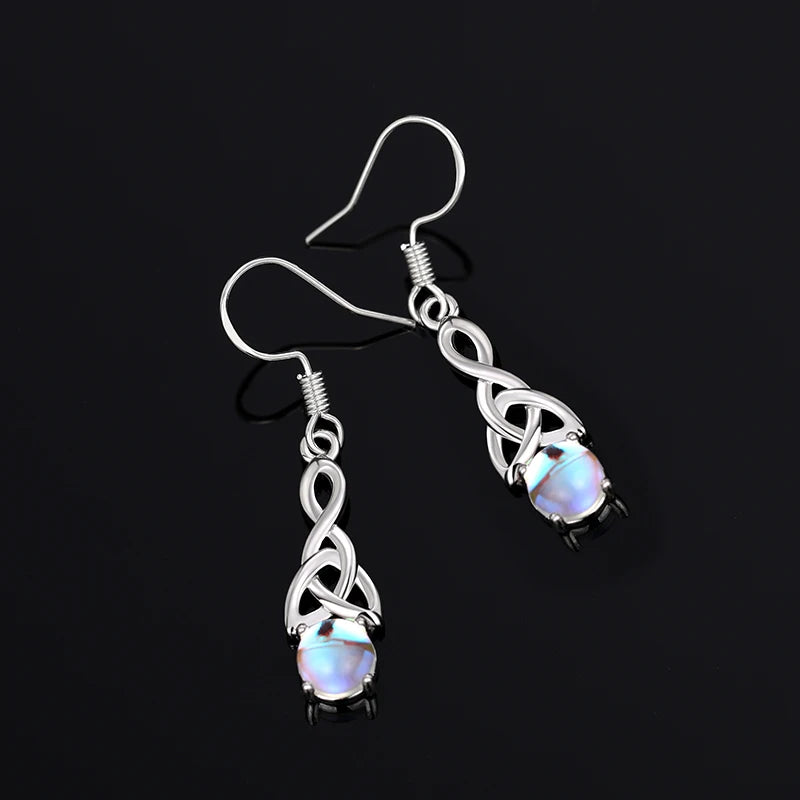 Huitan Celtic Knot Drop Earrings – Simulated Opal Women's Drop Earrings Axl