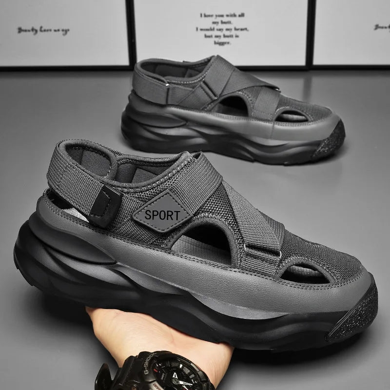 YBQJOO Men's Breathable Hollow Beach Sandals | Anti-Slip Men's Beach Sandals Axl