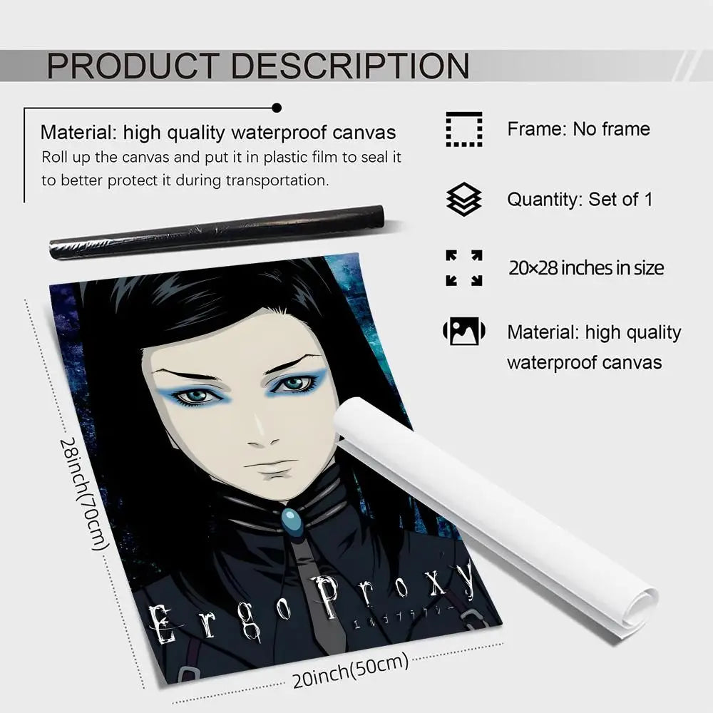 Ergo Proxy Anime Canvas Wall Art – Unframed HD Poster Canvas Wall Art Axl