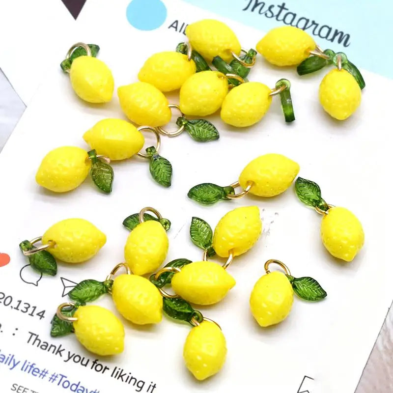10pcs Acrylic Lemon Charms – DIY Jewelry Pendants DIY Jewelry Charms Axl