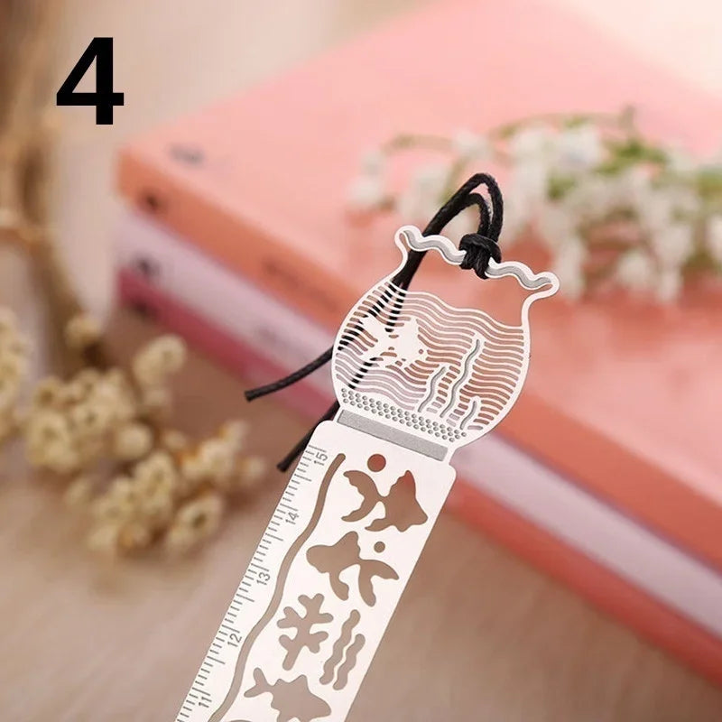 2-Piece Cartoon Metal Bookmark Ruler Set | Hollow Quilting Template Metal Bookmark Ruler Axl 4