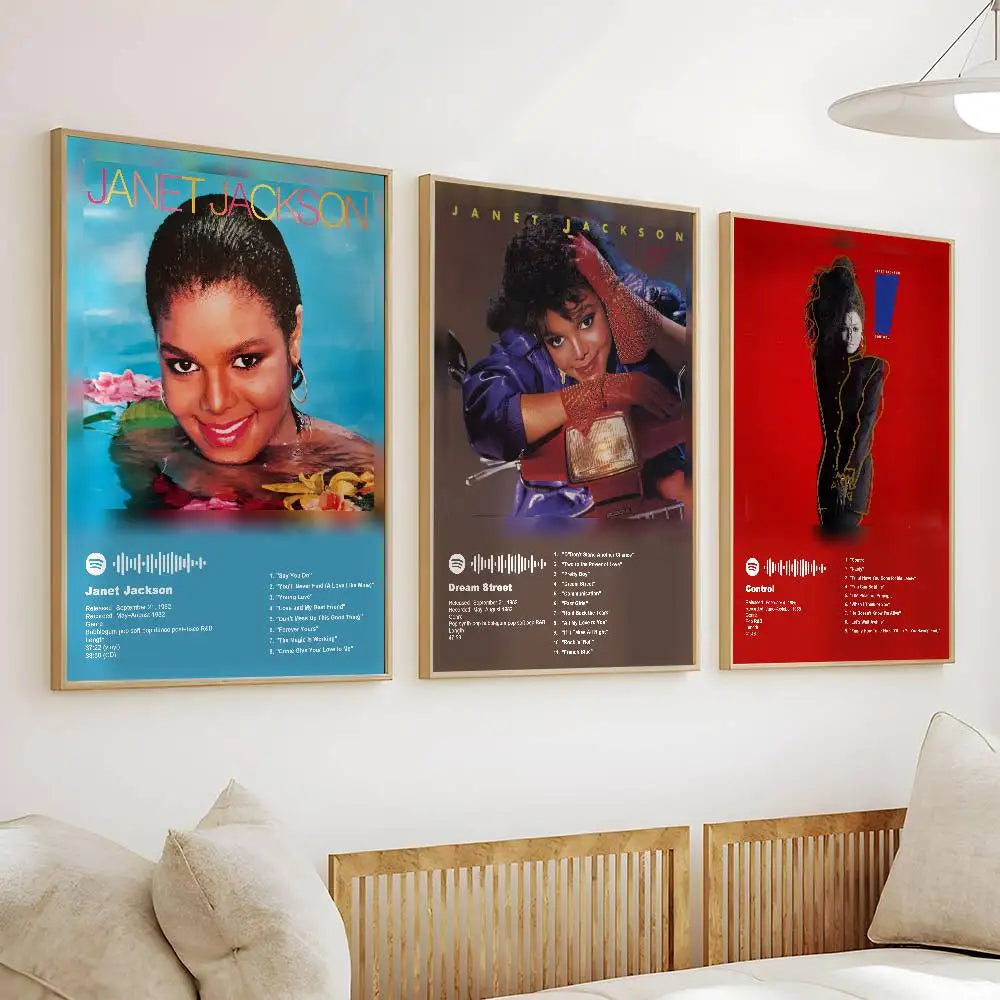 Janet Jackson Album Wall Poster – Waterproof Self-Adhesive Sticker Wall Art Sticker Axl