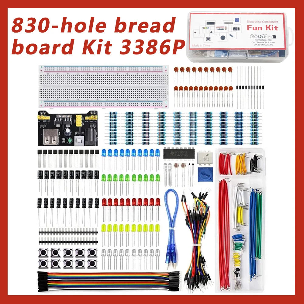 Arduino Uno R3 Starter Kit – 830 Breadboard & Electronics Set Electronics Starter Kit Axl