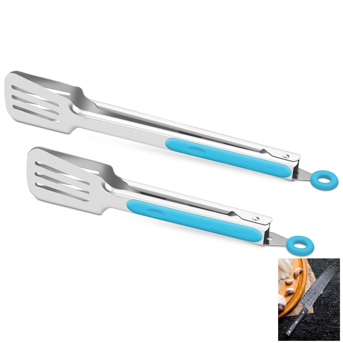 Stainless Steel Kitchen Tongs Set – Silicone Anti-Slip Clamps Kitchen Tongs Set Axl C
