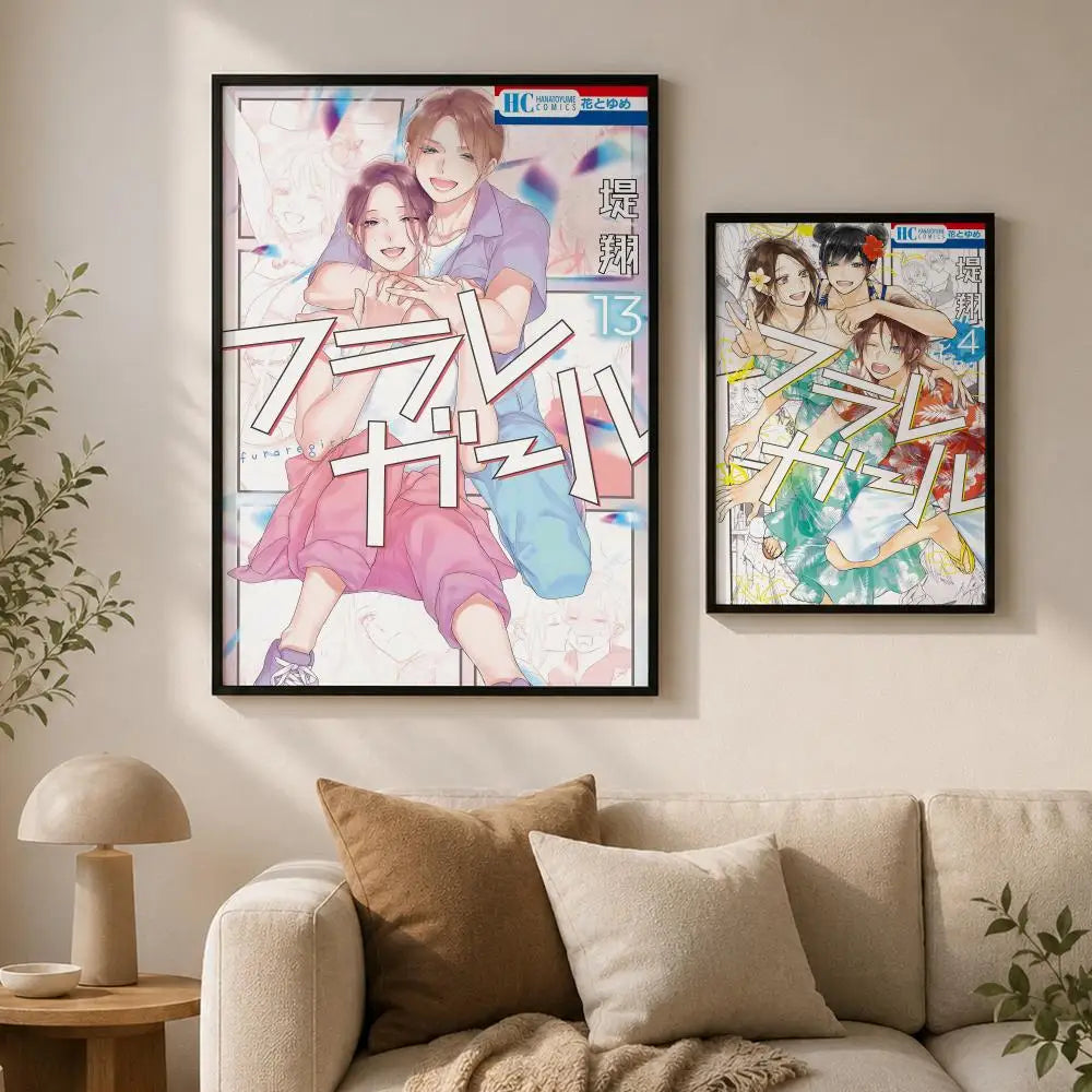 Manga Girl Self-Adhesive Wall Poster – HD Waterproof Art Print Wall Art Poster Axl
