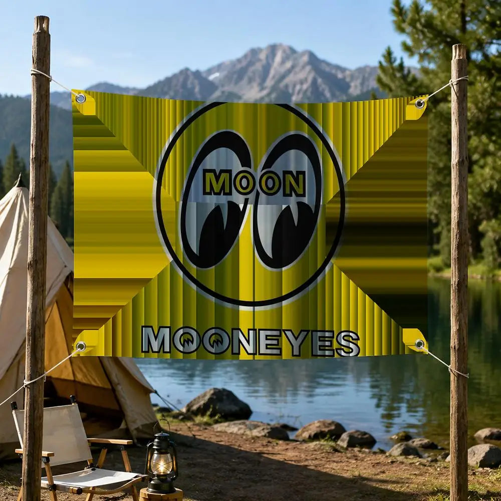 MOONEYES Wall Hanging Flag Banner – Indoor & Outdoor Decor Wall Flag Banner Axl