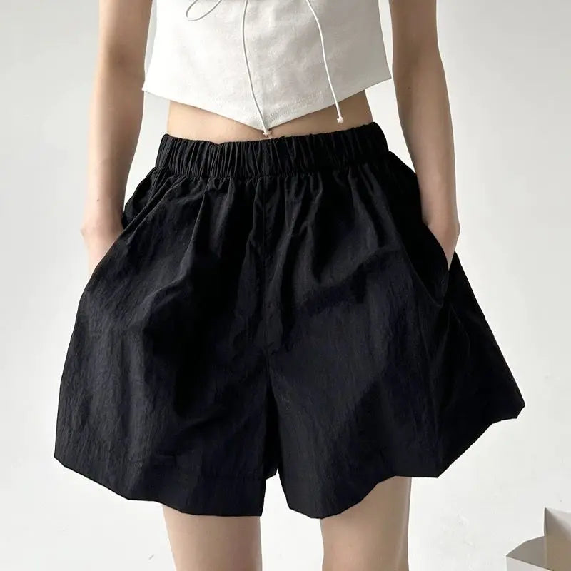 Women's Quick-Dry Wide Leg Beach Shorts – Elastic Waist S–2XL Women's Shorts Axl Black XXL