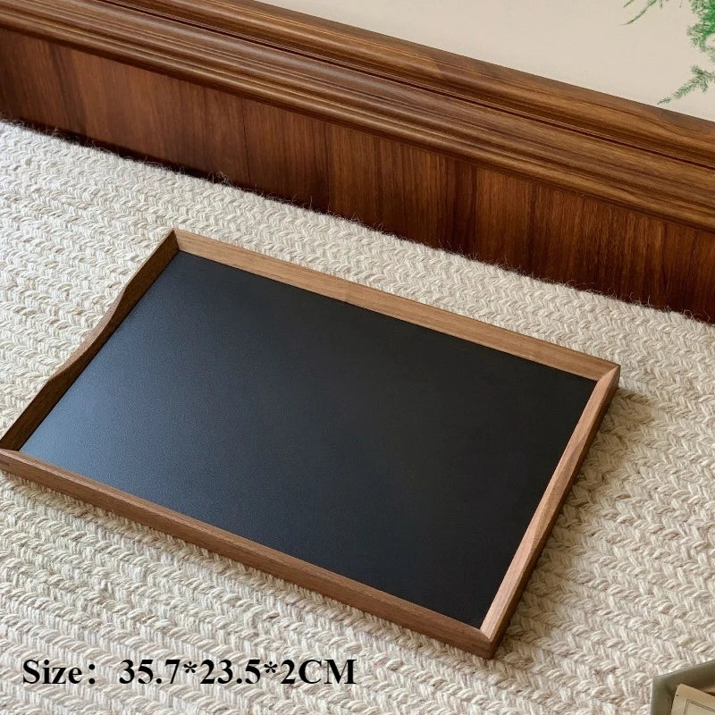 Retro Wooden Storage Tray – Walnut & Cherry Kitchen Organizer Wooden Storage Tray Axl Walnut Wood-Black