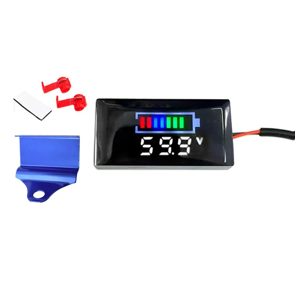 Mini LED Digital Voltmeter DC 12V–150V | Motorcycle & EV Digital Panel Voltmeter Axl Bracket blue white China Mainland